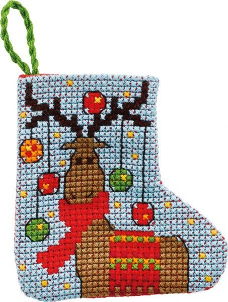 Elg - julepynt med broderi