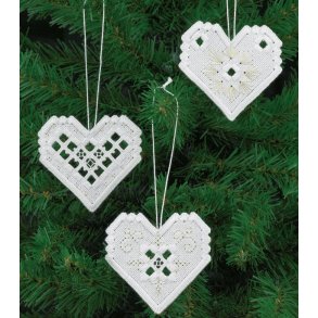 Hjerter - hardangerbroderi