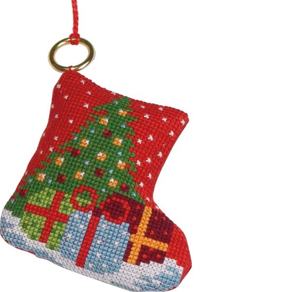Gran og gaver - lille julesok med broderi