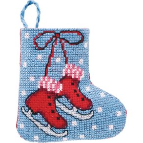 billede lille julesok med broderi