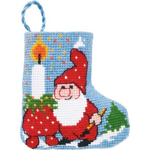 billede lille julesok med julebroderi