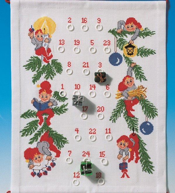 Kravlenisser - julekalender med broderi