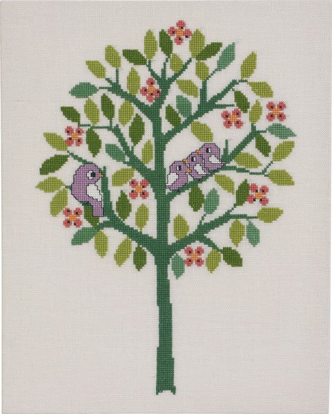 Sommer - fugle i tr - ophng med broderi