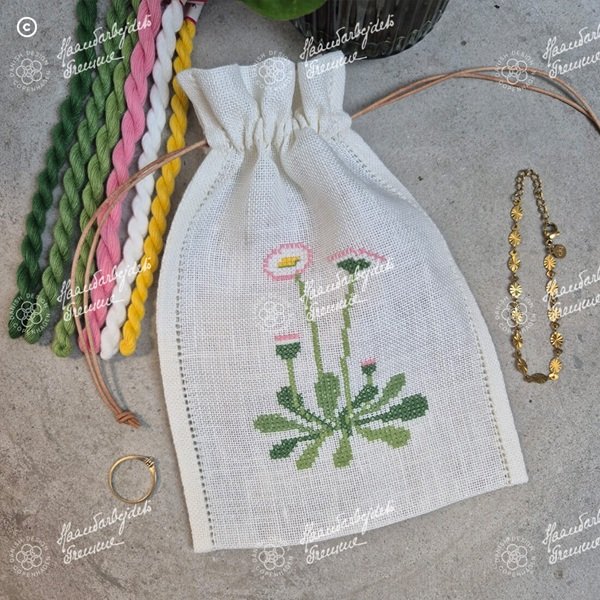 Tusindfryd - pose med broderi