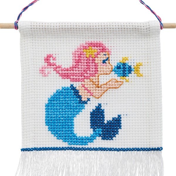 Havfrue - brnebroderi