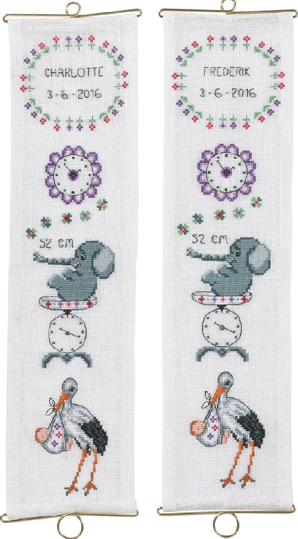 Fdsels/dbsminde - klokkestreng med broderi