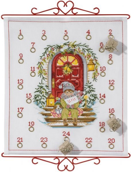 Venter p julemanden - julekalender med broderi