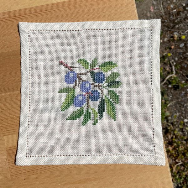 Sl�en - melleml�gsserviet med broderi