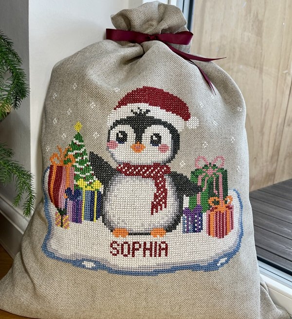 Penguin gavesæk med broderi