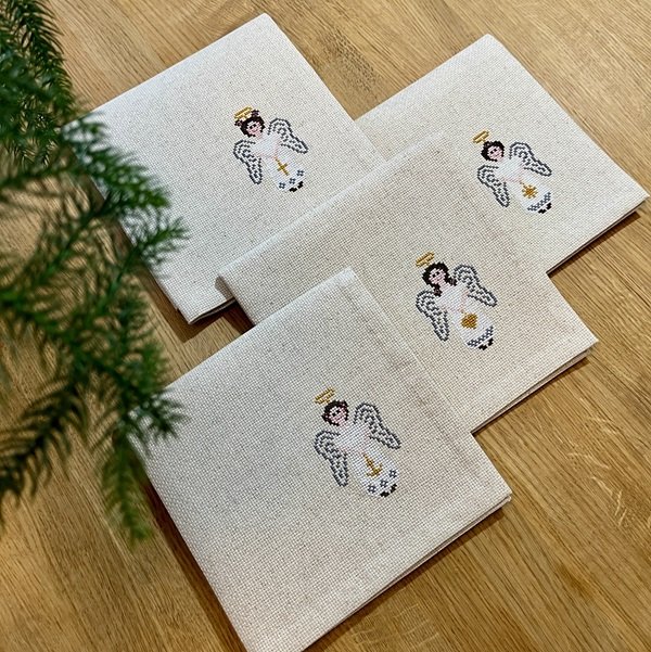 Angels - servietter med broderi