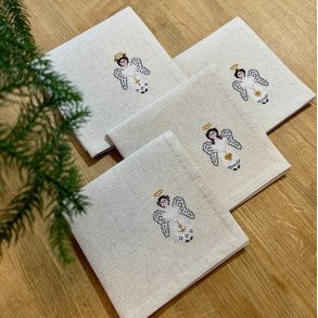 billede  servietter med julebroderi