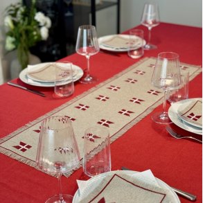 Kun flag - l�ber med broderi