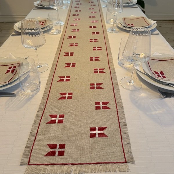 Kun flag - lang l�ber med broderi
