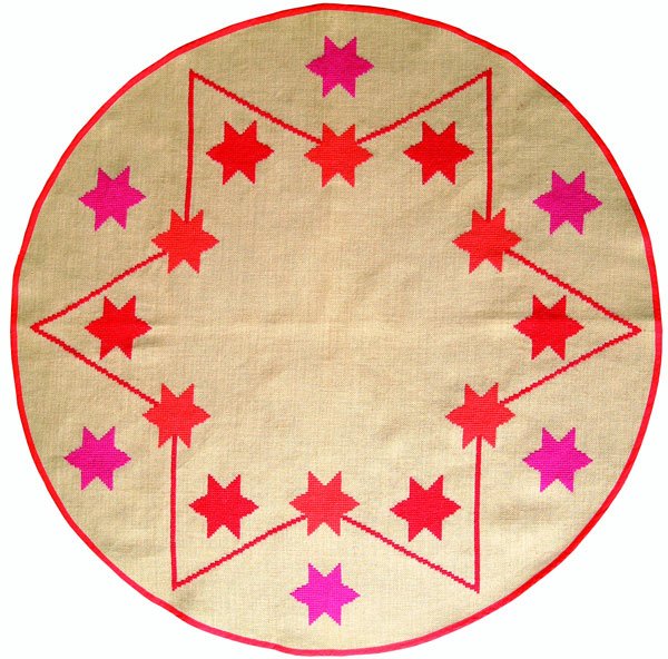 Stjerner - juletrstppe p hessian