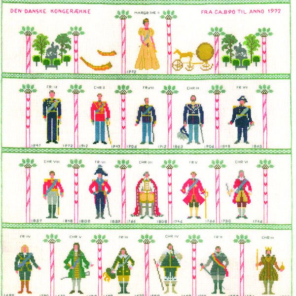 Den Danske Kongerkke - ophng med broderi