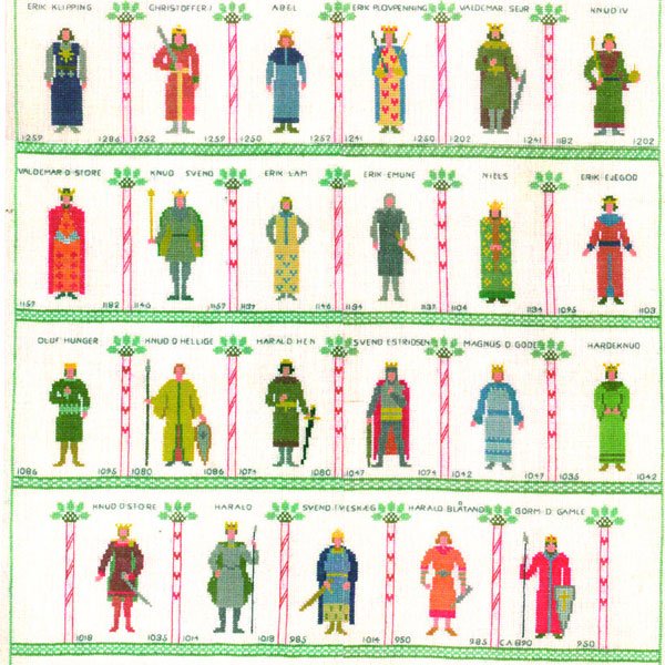 Den Danske Kongerkke - ophng med broderi