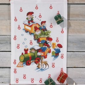 Juletoget kommer - julekalender med broderi