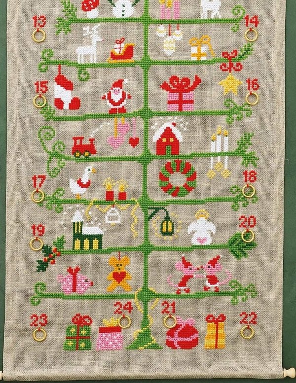 Juletret - julekalender med broderi