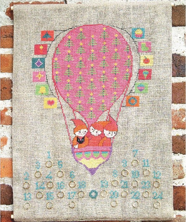 Juleballon - julekalender med broderi