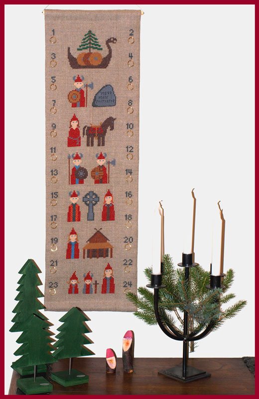 Vikinger - julekalender med broderi