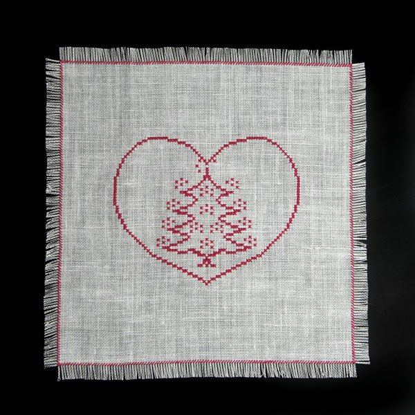 Juletr - brdbakkeserviet med broderi