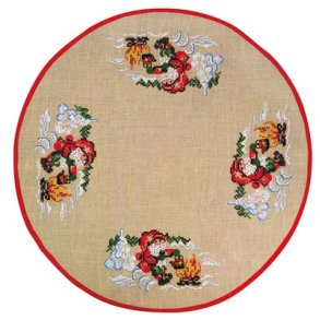 Nissse med kaffekande - juletrstppe med broderi