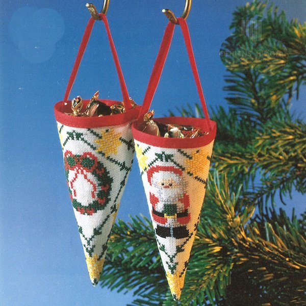 Julemand og krans - krmmerhuse med broderi