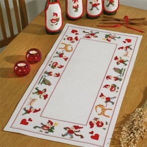 Glade julemnd - juledug med broderi