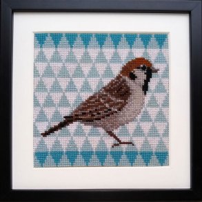 Spurv - oph�ng med broderi
