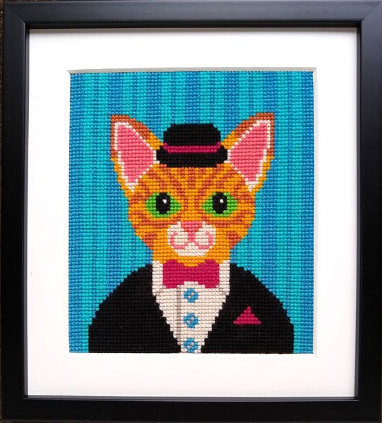 Katten Konrad - ophng med broderi