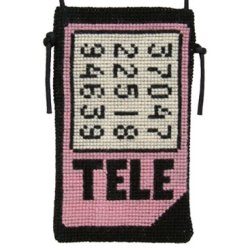 Sim mobil, rd - mobiltaske med broderi