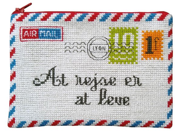 Airmail - pung med broderi