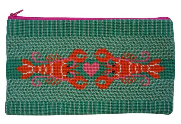 Lobster love - clutch med broderi