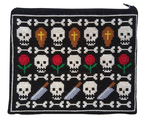 R. I. P. - cluch taske med broderi