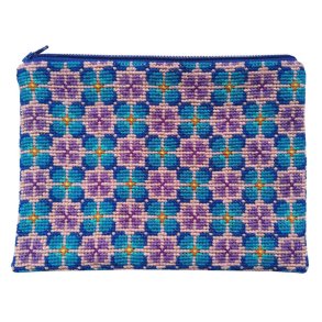Petit blue flowers - clutch taske med broderi