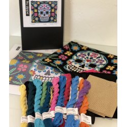 Sugar skull - taske med broderi