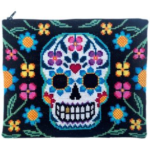 Sugar skull - taske med broderi