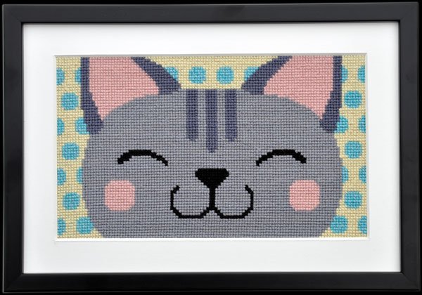Cattastic, grey - ophng med broderi