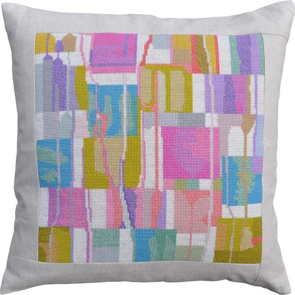 Akvarel - stramajpude med broderi 