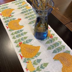 Brune hns og kyllinger - pskelber med broderi