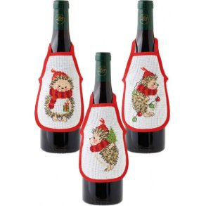 billede flaskeforklder med broderi Pindsvin