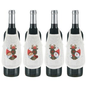 Rudolf - flaskeforklde med julebroderi