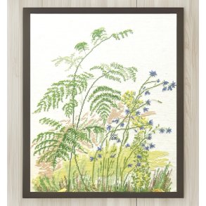 Broderikit til oph�ng med sommerblomster
