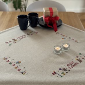 Happy Birthday - dug med broderi