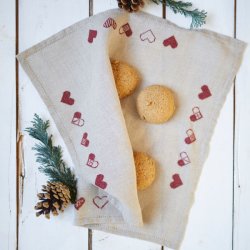 billede julehjerteserviet med broderi