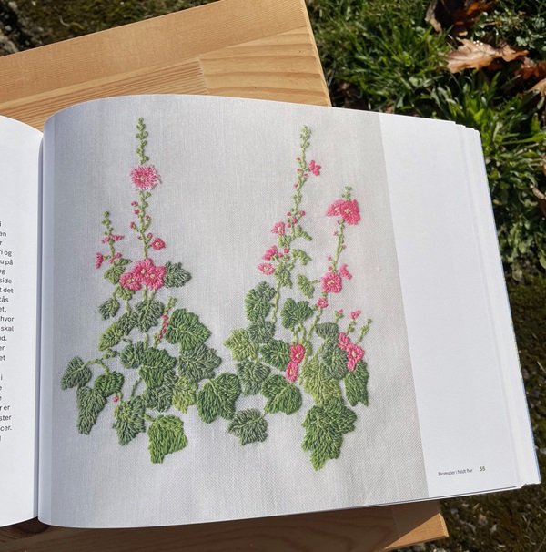 Blomster og Broderi - broderibog, frit broderi