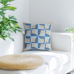 Blue autumn - pude med broderi