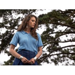 Blue Hawaii - strik en retrobluse