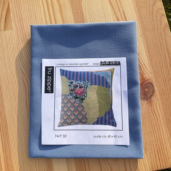 Monteringsstof til puden Collge og tekst