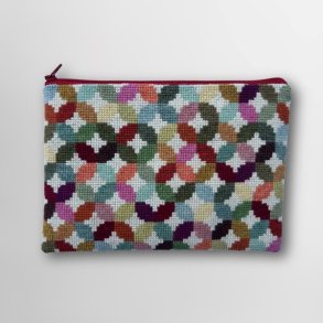 Broderikit til clutch med cirkler i mange farver